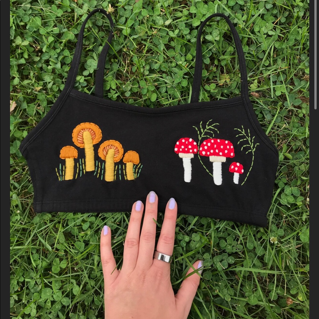 Hand Stitched Fungi Bra